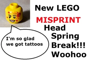 New LEGO Girl Head MISPRINT Smudge College Student Mom Memory Vacay Fun Lasting - Picture 1 of 1