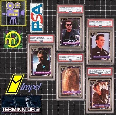 1991 Impel Terminator 2 - PSA 10 Main Character Set - 5 PSA 10 GEM MINTS Low Pop - Image 1 of 4
