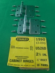 Stanley #1590 Overlay Schrank Scharnier, Satin Chrom - Bild 1 von 7