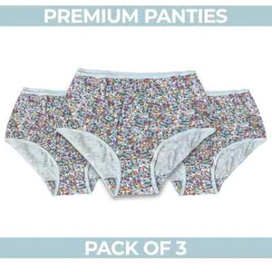 Damen 3er oder 6er Pack Slips, Comfort Fit Baumwolle Penties Multipack Damenunterwäsche - Bild 1 von 16