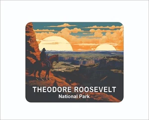 Theodore Roosevelt Parco Nazionale Tappetino per Topi Dipinto Arte 7 3/4 x 9" - Foto 1 di 2