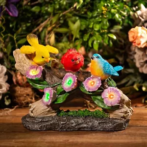 Bird Figurines with Color Changing Solar Light Garden Decor Outdoor Decor Lawn - Picture 1 of 10