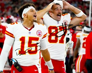 Patrick Mahomes Travis Kelce Autografiado 8x10 Kansas City Chiefs Firmado Reimpresión - Imagen 1 de 1