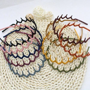 Women High Skull Top Fabric Wrapping Wave Headband Big Wavy Non-Slip Hair Hoop . - Foto 1 di 29