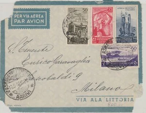 1940 Aoi A.O.I. 1 Triennale Oltremare 4 Val Used On Frontespizio Mf7293 - Picture 1 of 1