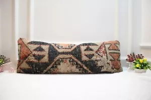Home Decor Rug Pillow, Lumbar Pillow Case, Handmade Rug Pillow, Organic Wool Rug - Picture 1 of 8