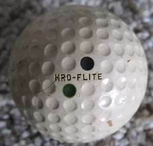 VINTAGE SPALDING KRO-FLITE DIMPLE DOUBLE DOT BALL W/CADWELL-GEER COVER 1930-40'S - Picture 1 of 6