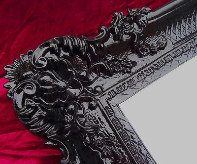 Miroir Mural Renaissance Repro Noir 96x57 Antique Baroque Shabby Salle de Bain - Photo 1/4