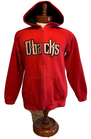 Arizona Diamondbacks Majestic Hoodie Sweatshirt Red Zip Embroidered Womens 18-20 Cover