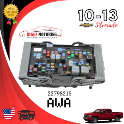 Relé de conexiones de caja de fusibles de motor Chevy Silverado 1500 2010-2013 22798215 AWA Foto 1 de 4