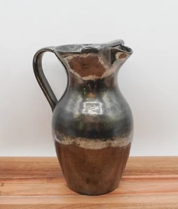 2007 Kenneth George (Cole Pottery Sanford NC) 9" Gunmetal Mirror Glaze Pitcher - Picture 1 of 7