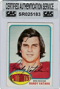 1976 TOPPS #499 RANDY VATAHA SIGNED AUTOGRAPH NEW ENGLAND PATRIOTS CAS COA - Picture 1 of 2