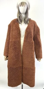 New Women's THICK Genuine Merino Sheepskin Oversized Overcoat US XS-L - Picture 1 of 10