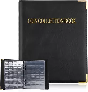 Album da Collezione Raccoglitore Di Monete 480 Tasche da 3,5x3cm Libro Nero - Foto 1 di 7
