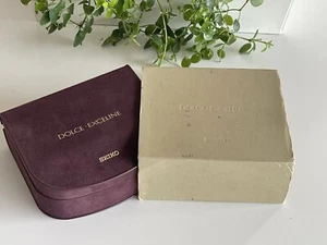 Vintage Seiko "Dolce Exceline" Velvet Watch Box with outer Carton Box - Picture 1 of 13