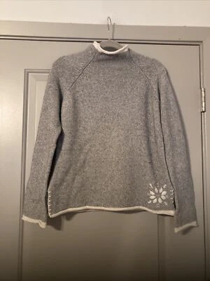 Women’s Cowl Neck Long Sleeve Pullover Gray  Simple Holiday Sweater| TILT|  Sz L - Image 1 of 4