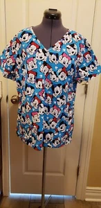 Disney großes blaues Scrub Top Mickey & Minnie Mouse Baumwolle - Bild 1 von 8