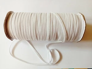 10 Metres White Elastic Flat Cord (5mm wide) White Stretch Elastic for Sewing - Picture 1 of 2