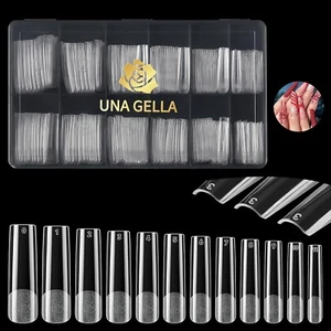 UNA GELLA Extra Long Tapered Sqaure Nail Tips, Pre-file 120Pcs Square Gel Tips N - Picture 1 of 9