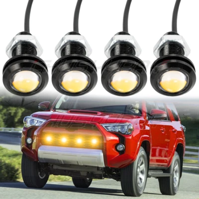 4x LED Amber Front Grille Light For ford SVT Raptor Style GMC SUV Grill Lamp Kit - Image 1 of 4