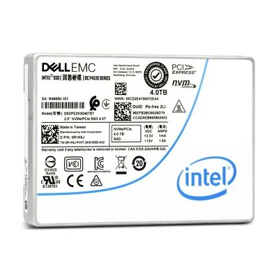 DELL EMC 4TB SSD TLC PCIE NVME U.2 SFF-8639 2.5" ENTERPRISE R1K6J P4510 Intel - Image 1 of 2