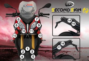 R&G Second Skin BMW S1000XR 2015-2019 Motorcycle Stone Chip Paint Protection Set - Picture 1 of 7