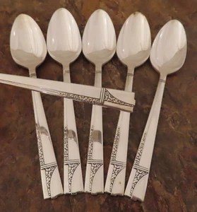 Oneida Caprice Set 6 Teelöffel Löffel Adel Vintage Versilbert Besteck Lot G - Bild 1 von 5