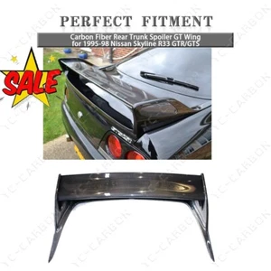 Carbon Fiber Rear Trunk Spoiler GT Wing for 1995-98 Nissan Skyline R33 GTR/GTS - Picture 1 of 19