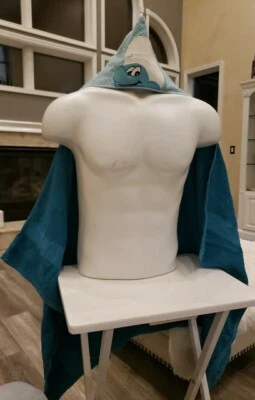 蓝精灵蓝精灵蹒跚学步的孩子女孩男孩洗澡沙滩毛巾蓝色大1科尔斯 — 第 1/4 张图片