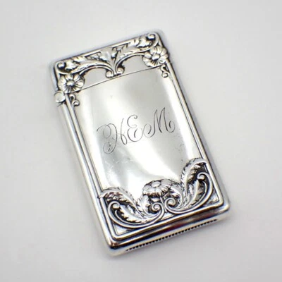 Caja fuerte floral a juego Gorham plata de ley 1910 mono HEM Foto 1 de 4