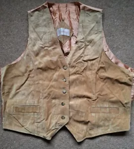 Suede Waistcoat Light Brown Size 18 / 20 Burton - Picture 1 of 13