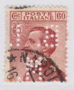 Perfin on Italy Stamp Used A21P52F7209 - Imagen 1 de 1