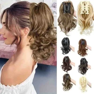 Clip-In Short Curly Ponytail Extension for Women Synthetic Hair Accessory - Picture 1 of 23