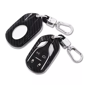 Carbon Fiber Key Case Holder Ring Cover For Maserati Ghibli Levante Quattroporte - Foto 1 di 12