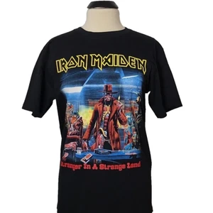 IRON MAIDEN Stranger In A Strange Land M MEDIUM T-Shirt Black Mens Band Logo - Picture 1 of 7