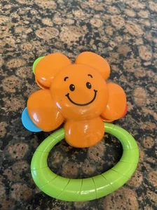 Little Tikes Orange Flower Rattle Baby Infant Toy - Picture 1 of 3