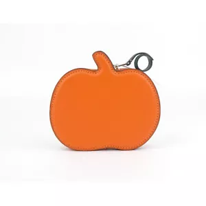 Coach Orange Kürbis Leder Reißverschluss Münzetui Neu mit Etikett CN002 - Bild 1 von 4