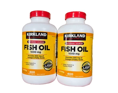 Kirkland Signature Fish Oil 1000 mg, 400 Softgels (2 Pack) Exp 01/2028 - Image 1 of 2