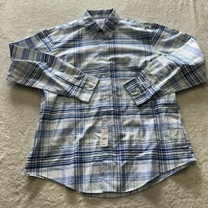 Brooks Brother Button Up Shirt Men XL Blue Madras Plaid Regent Non Iron Supima - Picture 1 of 6