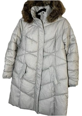 Parka acolchada Barbour para mujer 14 UK 18 blanca cremallera imitación piel capucha Sternway exterior Foto 1 de 4