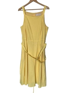 Gal Meets Glam Ruth gelbes Damenkleid mit Gürtel 18 Fit and Flare ärmellos neu mit Etikett - Bild 1 von 3