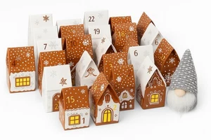 Adventskalender „Wichteldorf“ von Weltbild – 24 Häuschen mit 2 LED-Wichteln 🎅 - Bild 1 von 8