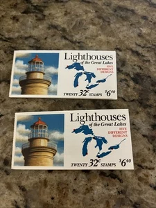 2 Booklets US Lighthouses of the Great Lakes 32c Stamp of 20 Scott #BK230 - Picture 1 of 5