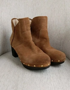 UGG Cam II Damen 11 Chestnut 2,75" Zoll gestapelter Absatz gefütterte Stiefel - Bild 1 von 10