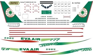 1/144 BSmodelle BSM144667 Boeing 777 EVA Air  decals - Picture 1 of 2
