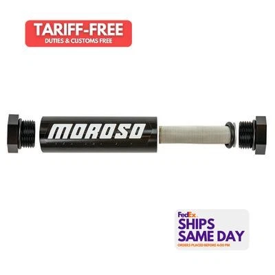 Moroso 65231, One Filtro de Combustible en Línea Aluminio Negro Rendimiento Piezas Carreras Foto 1 de 4