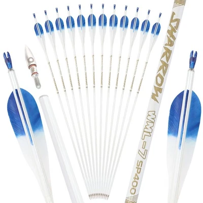 32" Pure Carbon Arrows Feather .003 SP400-800 Recurve CompoundBow Hunting Target - Image 1 of 4