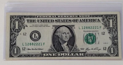 US One Dollar, 2006, $1 Trinary Serial Number  - Image 1 of 2