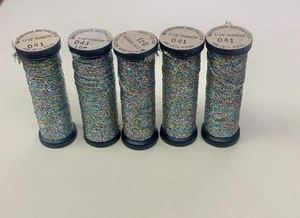 Lot of 5 Metallic Thread 10m Krenik Multi #041 In 1/16th Ribbon - Picture 1 of 1