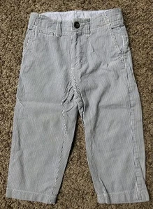 Baby Gap Toddler Boys 3/3T Pants Adjustable Waist Blue/White Seersucker Striped - Picture 1 of 6